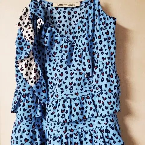 [BUNJANG] Lucky Chouette Sky Blue Ruffle Sleeveless Dress / 럭키슈에뜨 스카이블루 프릴 원피스 폴1337