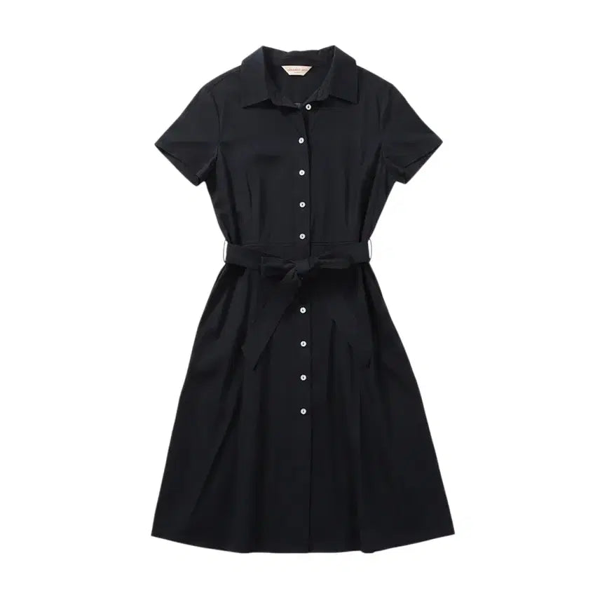 [BUNJANG] Caroline Cox by Italy Belted Short Sleeve Button Dress Navy / 여성M/ 캐롤라인콕스BY이태리 벨티드 반팔 버튼 원피스 NV 37-26