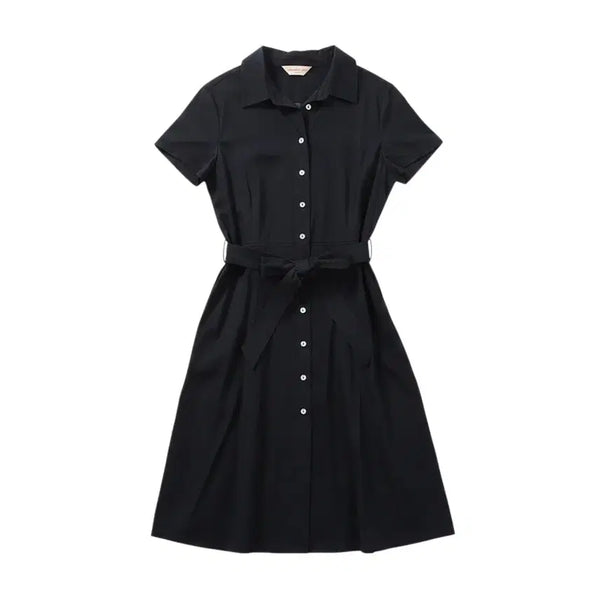 [BUNJANG] Caroline Cox by Italy Belted Short Sleeve Button Dress Navy / 여성M/ 캐롤라인콕스BY이태리 벨티드 반팔 버튼 원피스 NV 37-26