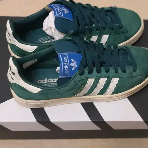 [BUNJANG] Adidas Campus Green Suede Sneakers / 정품 Adidas Campus 스웨이드 스니커즈 240