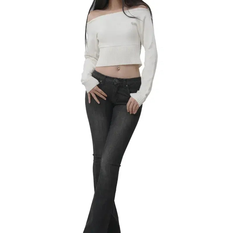[BUNJANG] Glacier Dark Chocolate Low-Rise Jeans / 클리시어 다크 초콜릿 로우라이즈 진 dark chocolate jeans