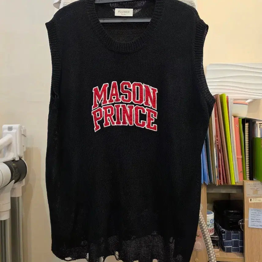 [BUNJANG] Mason Prince Distressed Knit Vest Black / 블랙 메이슨 프린스 니트 조끼