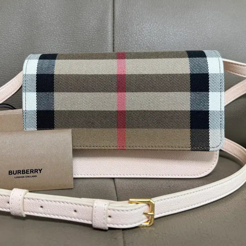 [BUNJANG] Burberry LL Madison Check Crossbody Bag Pink Beige / [새상품] 버버리 LL 메디슨 체크 크로스백 핑크베이지