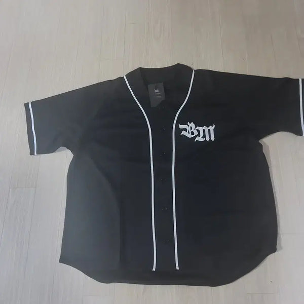 [BUNJANG] BABYMONSTER BM Logo Baseball Jacket Black / 베이비 몬스터야구 잠바 BM 로고 블랙