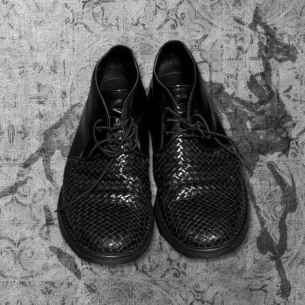 [BUNJANG] Bottega Style Leather Weaving Chukka Boots (Size 275) / 보테가 스타일 레더 위빙 처카 부츠 275