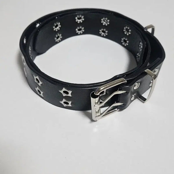 [BUNJANG] Double Hole Belt 110cm Black / 더블홀 벨트 110cm 블랙