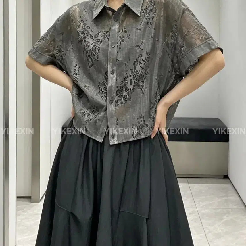 [BUNJANG] Racel Lace Stylish Blouse / 라셀 레이스 스타일리쉬 남방
