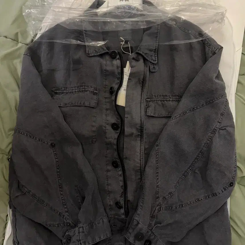 [BUNJANG] POLIETERO Linen Field Jacket Faded Blue 25FW / [4]폴리테루 린넨 필드 자켓 페이디드 블루 25fw