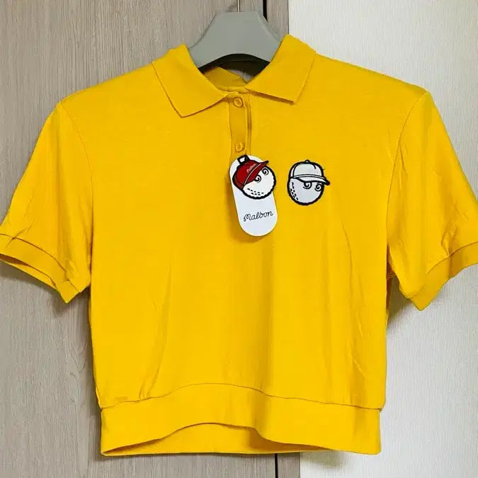 [BUNJANG] Malbon Golf Yellow Short Sleeve Polo Shirt + Skirt Set / 새제품세트)말본 골프 옐로우 반팔 카라티+스커트