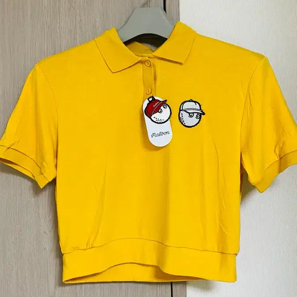 [BUNJANG] Malbon Golf Yellow Short Sleeve Polo Shirt + Skirt Set / 새제품세트)말본 골프 옐로우 반팔 카라티+스커트