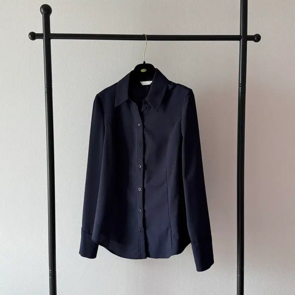 [BUNJANG] Jigott Navy Button Detail Shirt / 지고트 jj jigott 네이비 셔츠