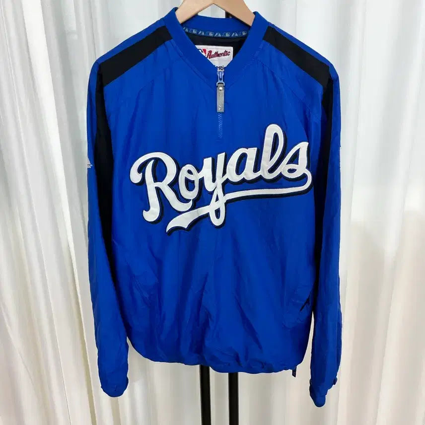 [BUNJANG] Majestic Kansas City Royals Authentic Warm-Up Windbreaker M / 마제스틱 캔자스시티 로열스 어센틱 웝업 M 바람막이