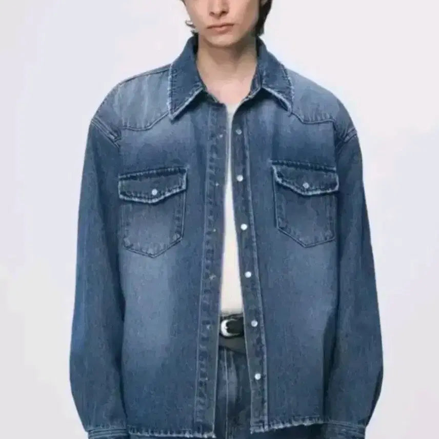 [BUNJANG] Noise Denim Shirt M / 노이스 데님셔츠 M