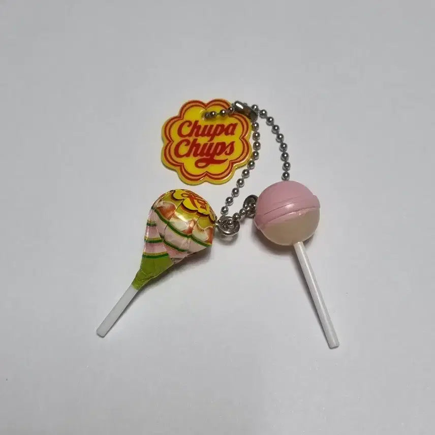 [BUNJANG] Chupa Chups Candy White Peach Gacha Keychain / 츄파춥스 사탕 화이트 피치 사탕 가챠 키링
