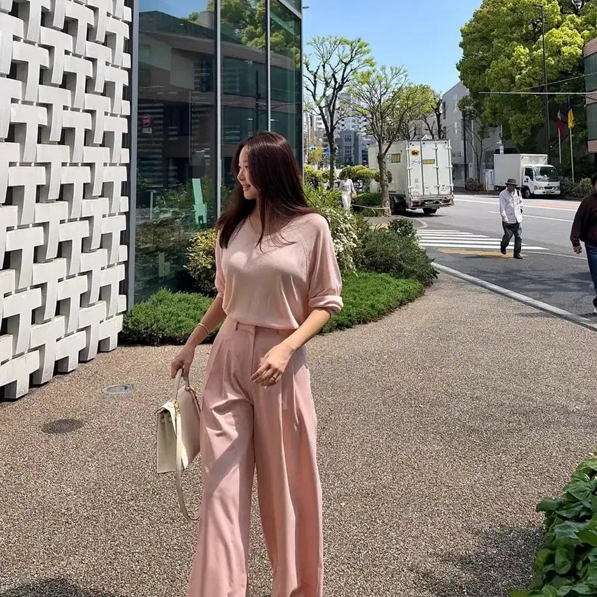 [BUNJANG] Remi Roha Knit / Earn Pintuck Trousers Set / 르뮈 로하 니트/에른 핀턱 트라우저 (새상품)
