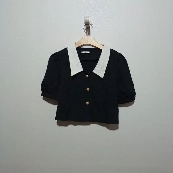 [BUNJANG] Happy One Cropped Blouse / Happy One 크롭 블라우스 (26A888)
