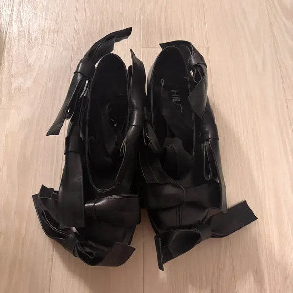 [BUNJANG] Comme des Garçons Filio Flat Bow Shoes Black / 꼼데가르송 필리오 플랫 보우 슈즈