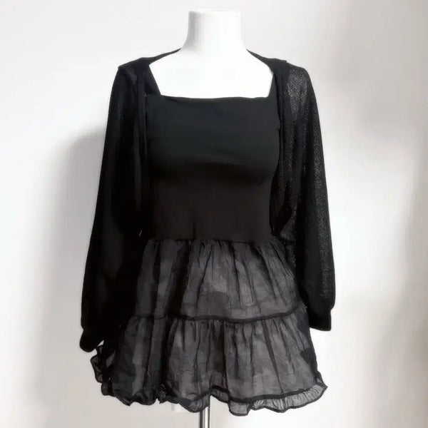 [BUNJANG] Ruffle Sleeveless Blouse / 캉캉 프릴 슬리브리스