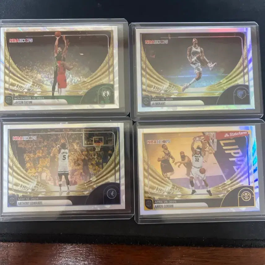 [BUNJANG] NBA Hoops Cards 4-Card Lot (Ja Morant, Jayson Tatum, Anthony Edwards, Aaron Gordon) / NBA 카드 4장 (자 모란트/제이슨 테이텀/앤서니 에드워즈/애런 고든)