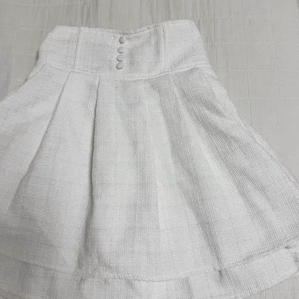 [BUNJANG] Evelyn Double Flare Tweed Skirt White / 에블린 evelyn 더블플레어 트위드 스커트 화이트