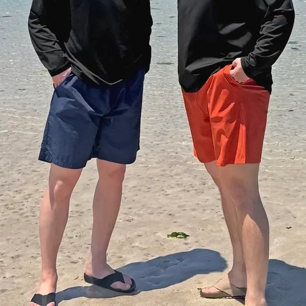 [BUNJANG] Nylon 5-Point Banding Shorts Bundle (Navy/Orange) / 나일론 5부 밴딩 반바지 2XL(34-36) 네이비/오렌지 일괄 판매.