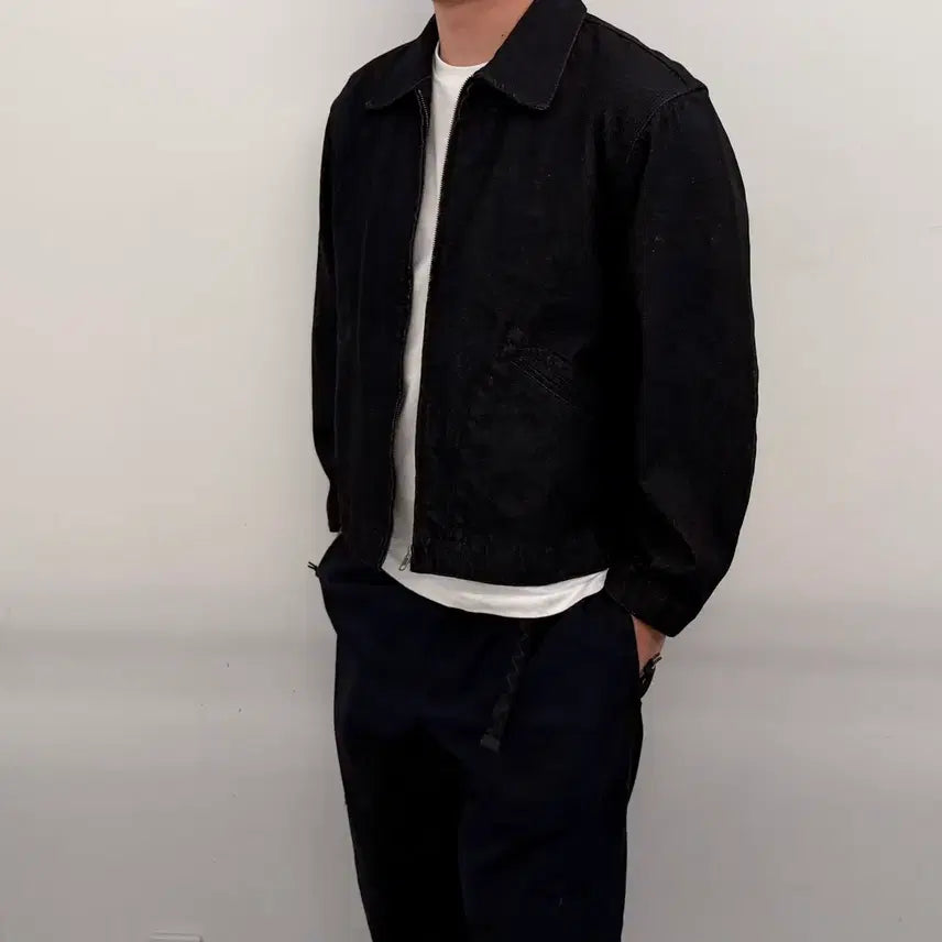 [BUNJANG] GU Black Denim Two-Way Jacket / GU 흑청 투웨이 데님 자켓