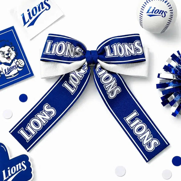 [BUNJANG] Lions Big Ribbon Pin Cheerleader Accessory / 라이온즈 응원 리본핀~