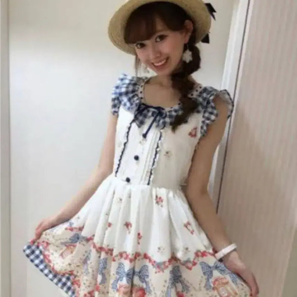 [BUNJANG] Lizlisa Strawberry Pattern Dress / 리즈리사 러블리 딸기 패턴 원피스