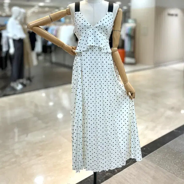 [BUNJANG] It Michaa Dot Pleated Long Dress / 잇미샤 도트 플리츠 롱원피스