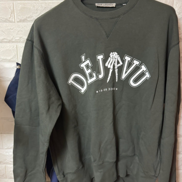 [BUNJANG] OUR LEGACY Deja Vu Print Sweatshirt Green Size 54 / [54]아워레가시 데자뷰 프린트 베이스 스웨트 그린