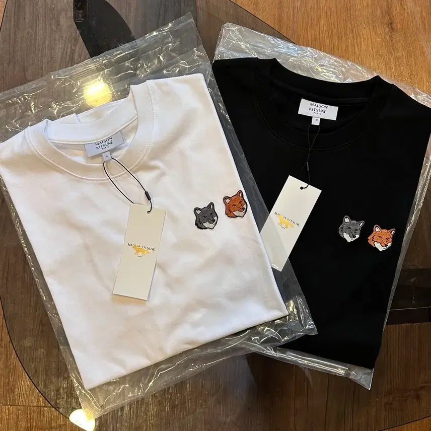[BUNJANG] Maison Kitsuné Double Fox Head Short Sleeve T-Shirt / 정품/새상품)메종키츠네 더블폭스 헤드 라운드 반팔티셔츠 남녀공용