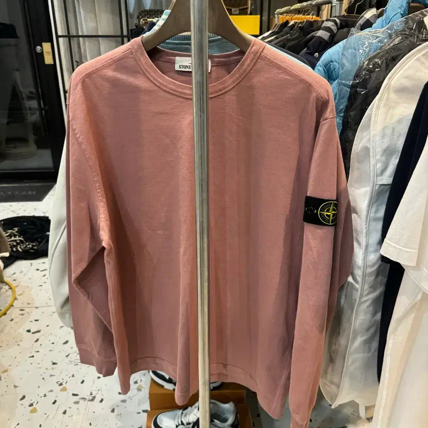 [BUNJANG] Stone Island 21ss Long Sleeve Pink XXL / [정품/2XL] 21ss 스톤아일랜드 롱슬리브 핑크