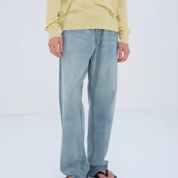 [BUNJANG] Auralee 26SS Faded Selvage Light Denim Wide Pants / [32]26SS 오라리 페이디드 셀비지 라이트 데님 와이드 팬츠 새상품