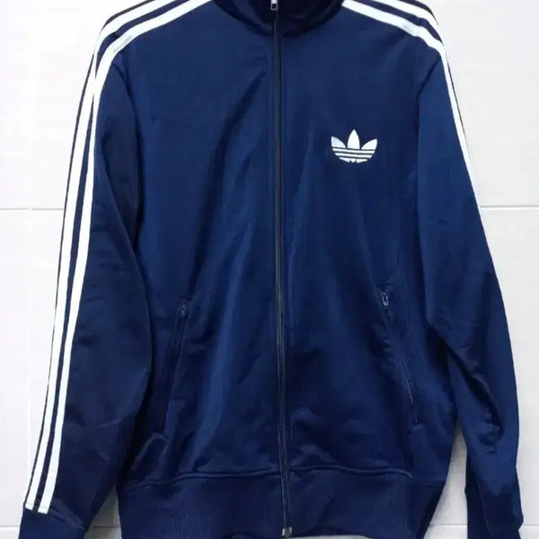 [BUNJANG] Adidas Firebird Navy Blue Track Top Jersey Zip-up L / 아디다스 파이어버드 네이비 남흰 트랙탑 저지 져지집업 100/L