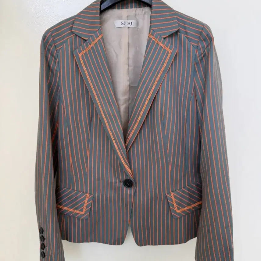 [BUNJANG] SJSJ Striped Jacket / 한섬 SJSJ 스트라이프 자켓