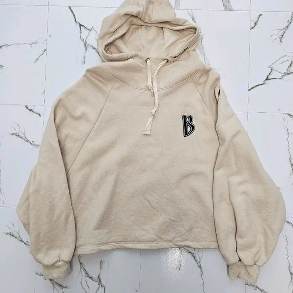 [BUNJANG] Berenice Ivory Cropped Fleece Hoodie / Berenice 아이보리 크롭 기모 후드티 85