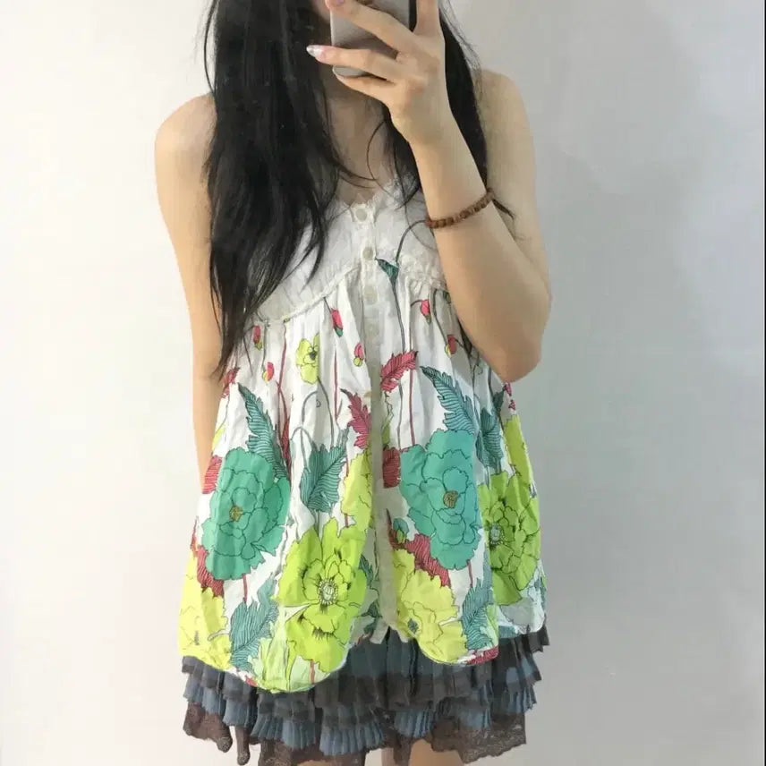 [BUNJANG] Cheeno Sawako Fairy Hugumi Balloon Sleeveless Top / Cheeno 사와코 페어리 하구미 벌룬 슬리브리스