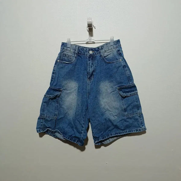[BUNJANG] N.Z Women's Cargo Denim Shorts XL / N.Z 여성 카고 데님 반바지 (26A955)