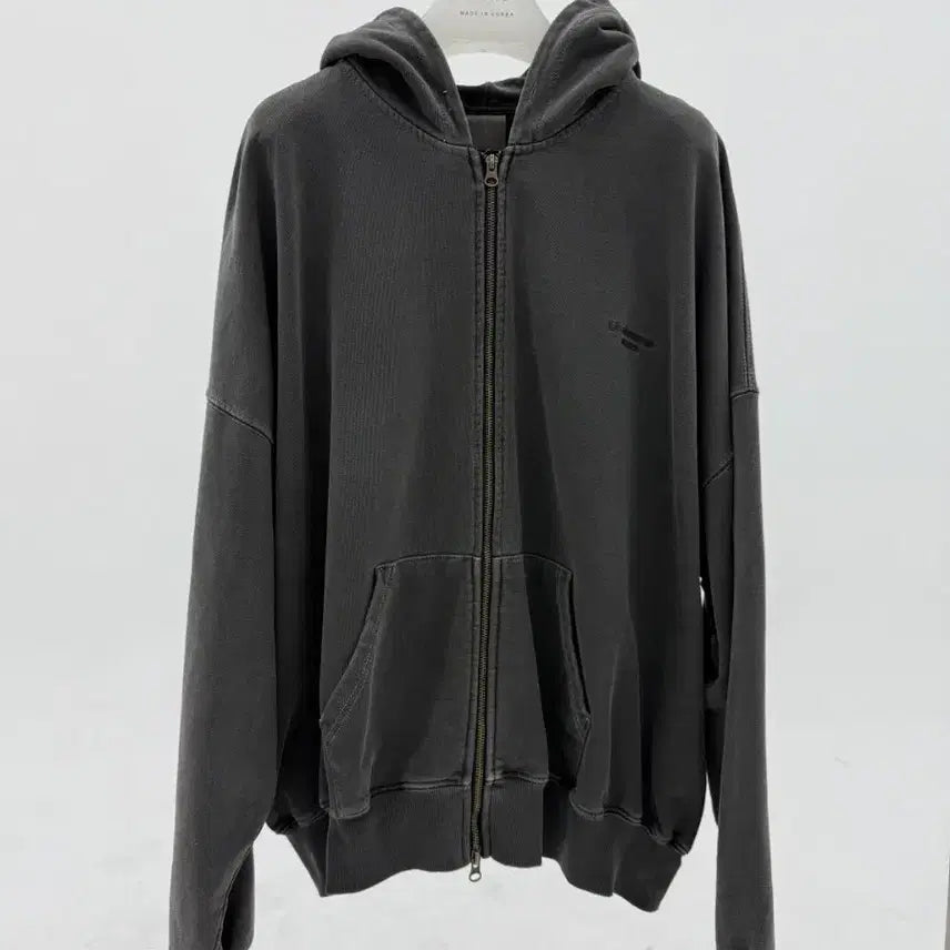 [BUNJANG] Undermycar MU.11 Logo Hoodie Zip-up Charcoal Size 1 / 언더마이카 MU.11 후드 집업