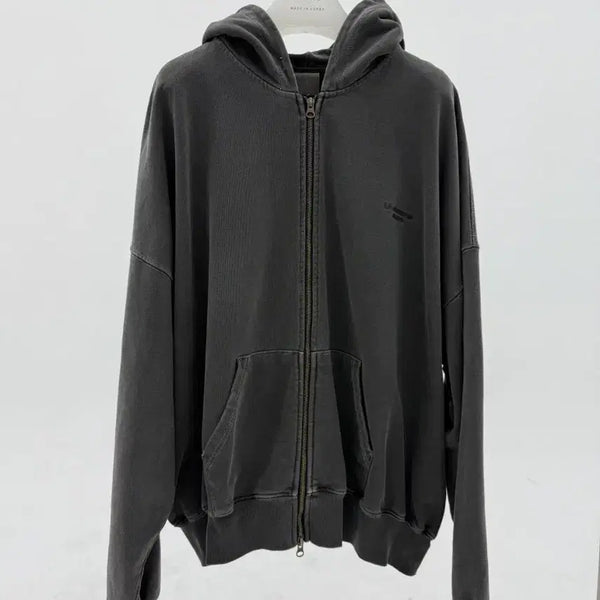 [BUNJANG] Undermycar MU.11 Logo Hoodie Zip-up Charcoal Size 1 / 언더마이카 MU.11 후드 집업