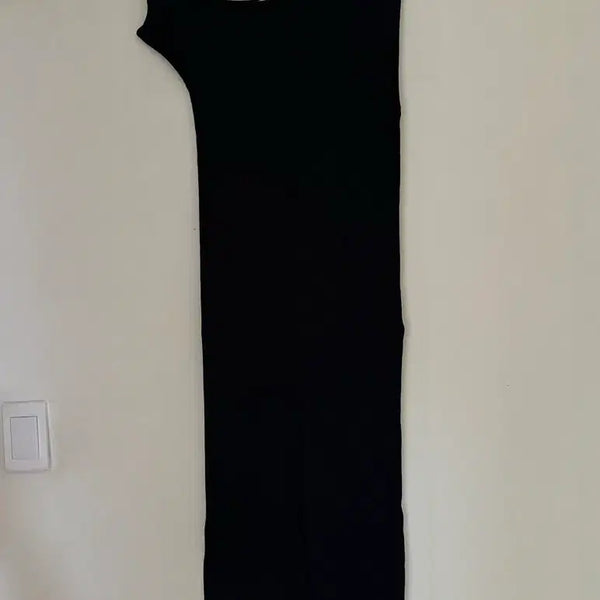 [BUNJANG] Zara Navy Ribbed Asymmetrical Off-Shoulder Long Dress / 자라 네이비 골지 언발 오픈숄더 롱원피스