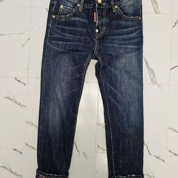 [BUNJANG] Dsquared2 Women's Floral Cuff Denim Pants / 디스퀘어드2 여성 데님 팬츠 꽃무늬 커프스