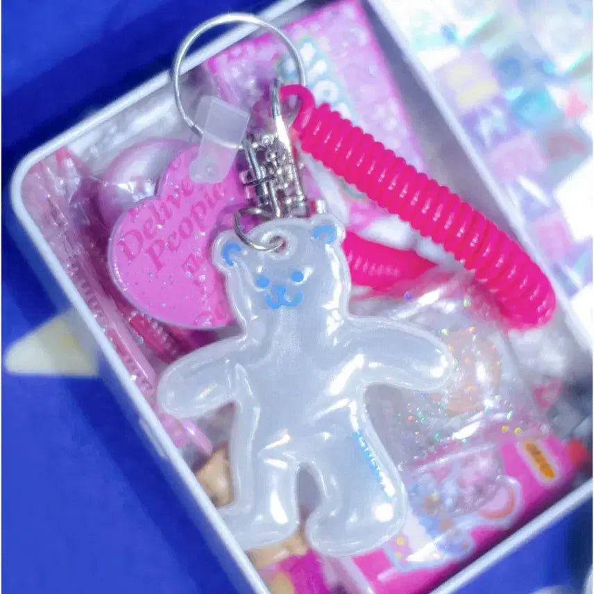 [BUNJANG] Dense Reflector Keyring Holder Bear / 덴스 리플렉터 키링 키홀더 곰돌이