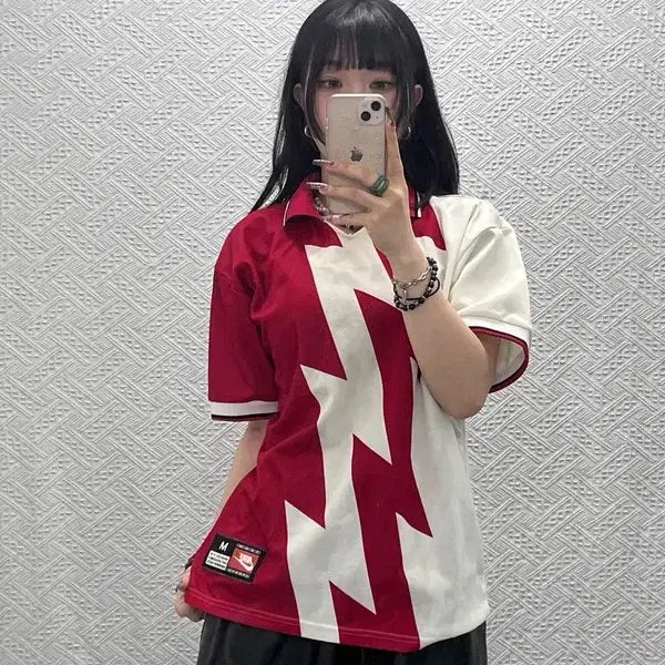 [BUNJANG] Nike 90s Retro Lightning Polo T-Shirt Size 100 / 나이키 올드스쿨 레트로 90's 번개 반팔 카라티 100 C12014