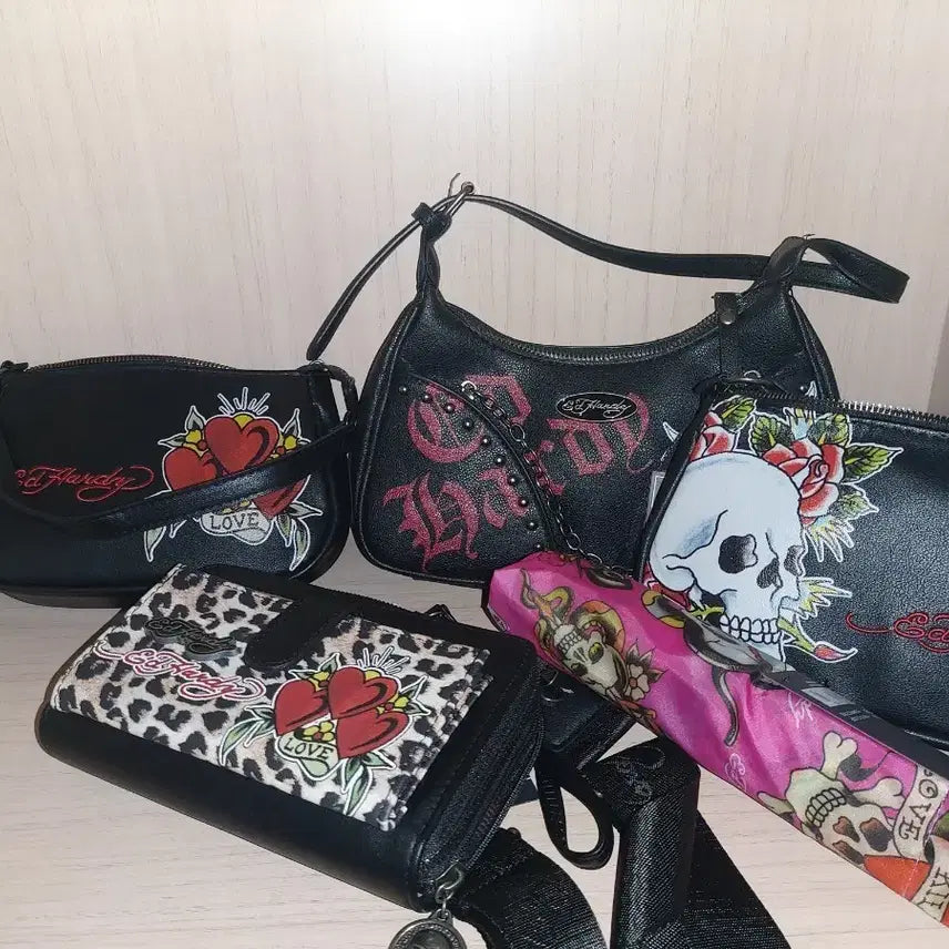 [BUNJANG] Ed Hardy Bag, Umbrella, Wallet Set / 에드하디 백 가방,우산,지갑