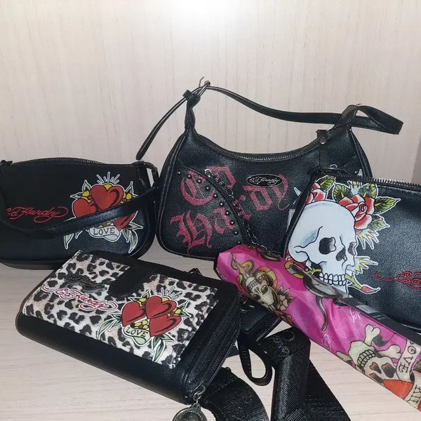 [BUNJANG] Ed Hardy Bag, Umbrella, Wallet Set / 에드하디 백 가방,우산,지갑