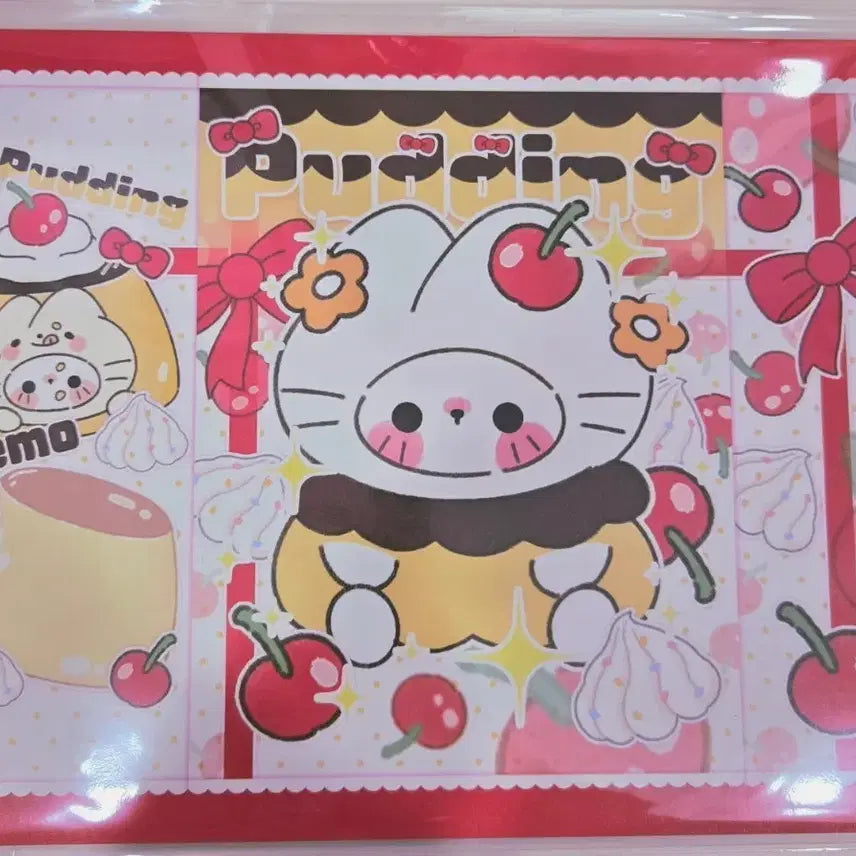 [BUNJANG] Mokko Cherry Pudding Wrapping Paper Set / [포용] 모꼬 랩핑지 체리 푸딩 다꾸 수봉