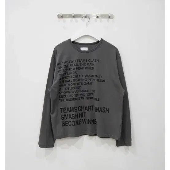 [BUNJANG] Cropped Long Sleeve T-Shirt Charcoal / 크롭 롱슬리브