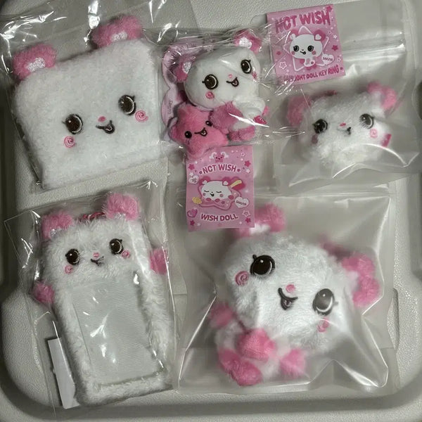 [BUNJANG] NCT WISH Sakuraya Pang Doll Keyring, Photocard Holder, Pouch Set (Sealed) / NCTWISH 위시돌 사쿠야 팡 인형키링, 포카홀더, 파우치 세트(미개봉