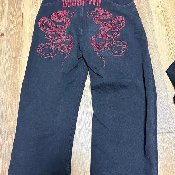 [BUNJANG] Back Printing Denim Pants / 백 프린팅 데님팬츠